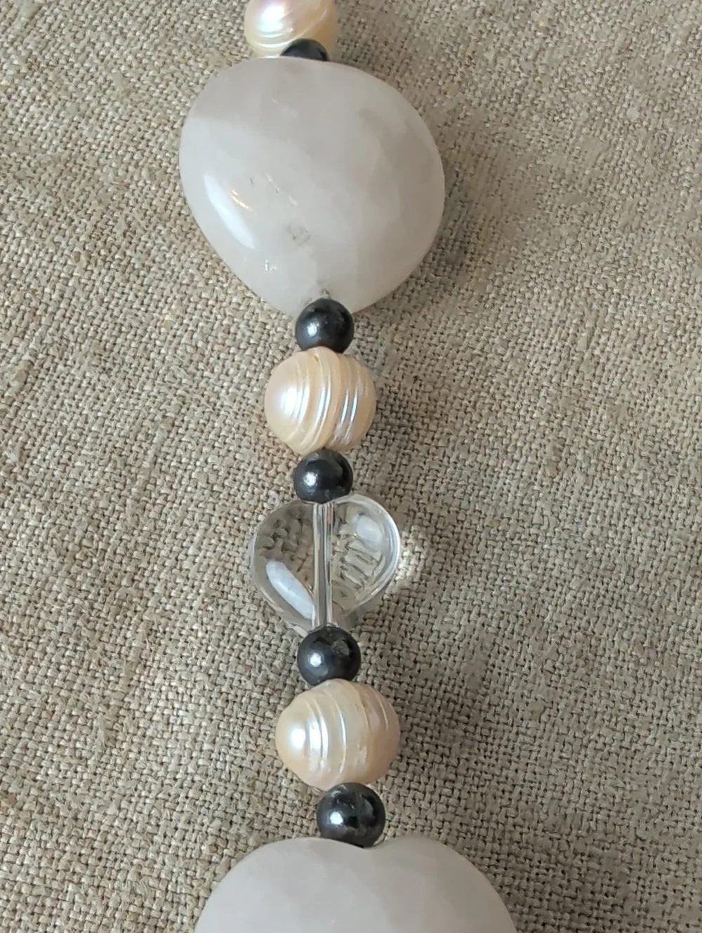 925 Sterling Silver Freshwater Pearl & Natural Gemstone Necklace Artisan